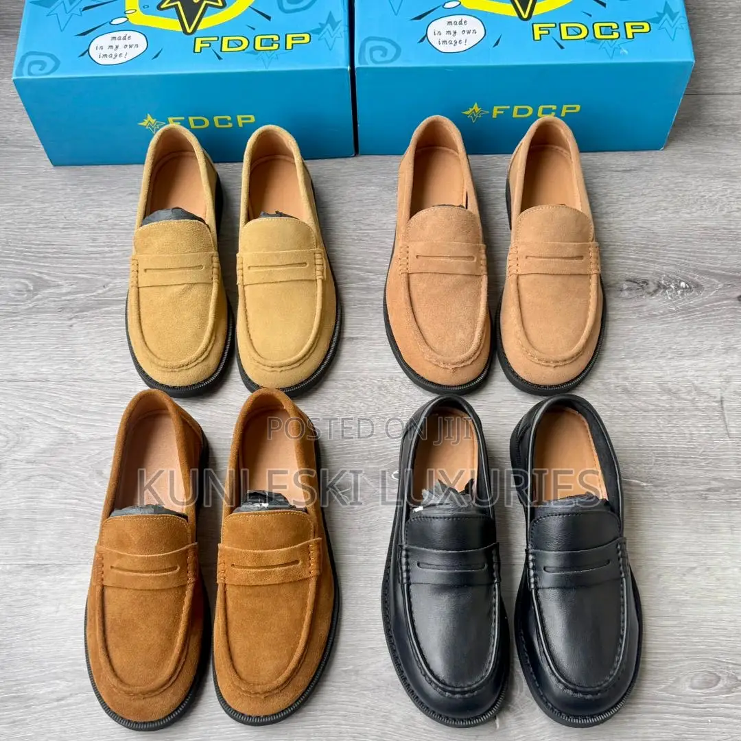 Original FDCP Split Curved Toe Suede / Leather Loafers Shoes
