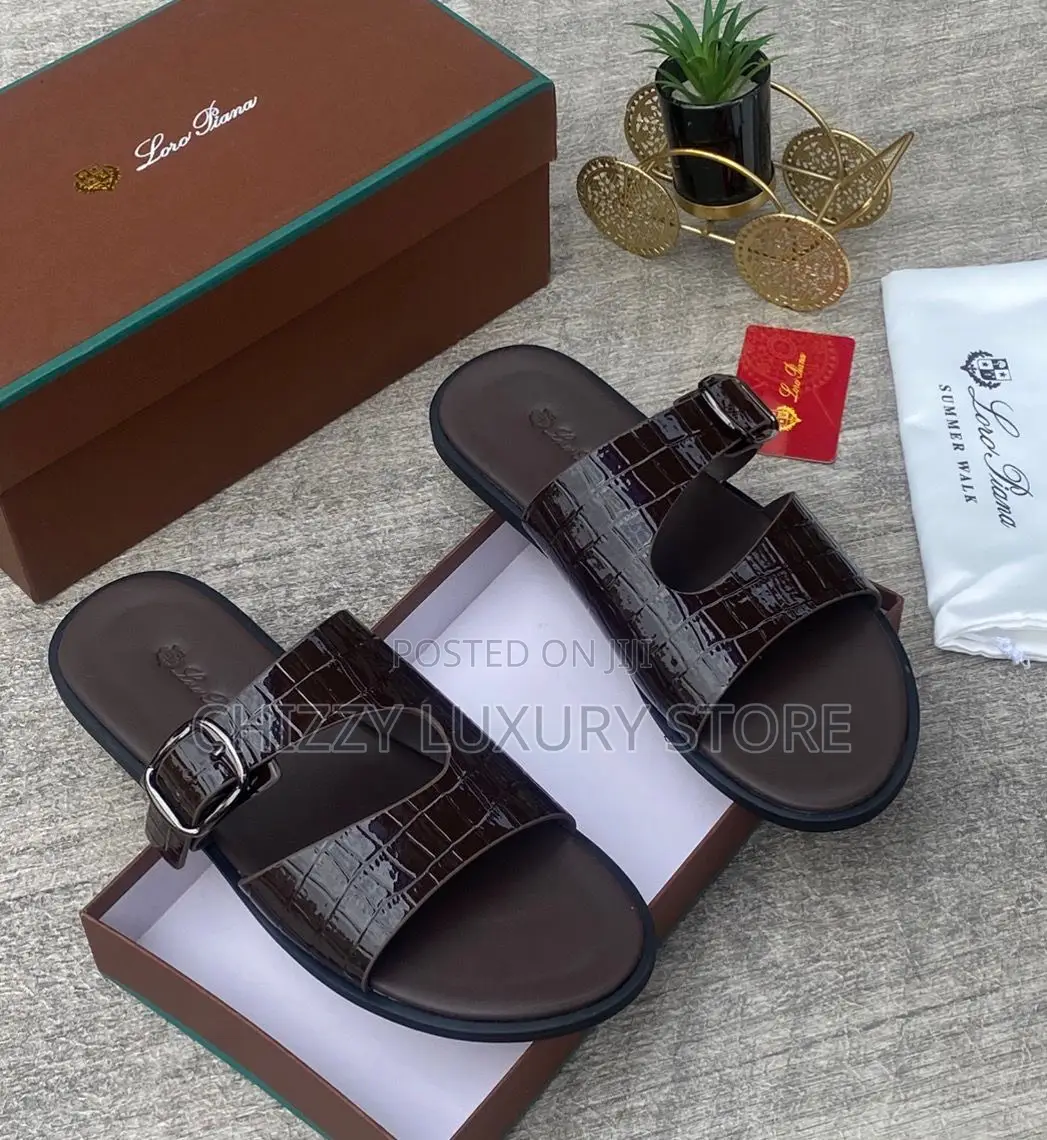 Loro Piana Quality Men Genuine Leather Pams