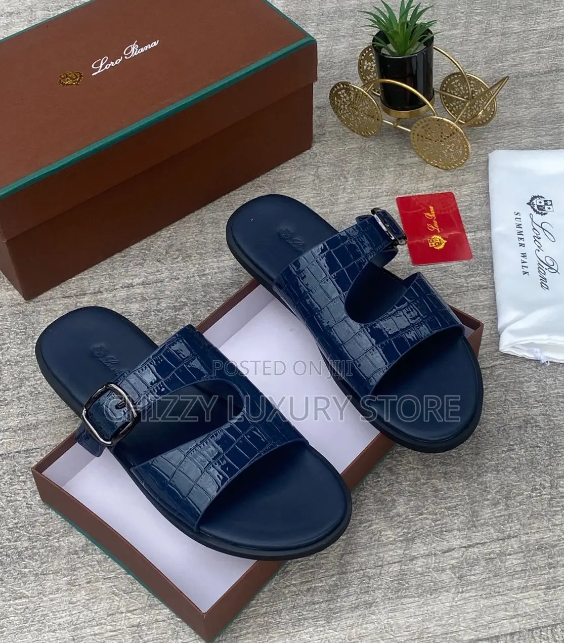 Loro Piana Quality Men Genuine Leather Pams
