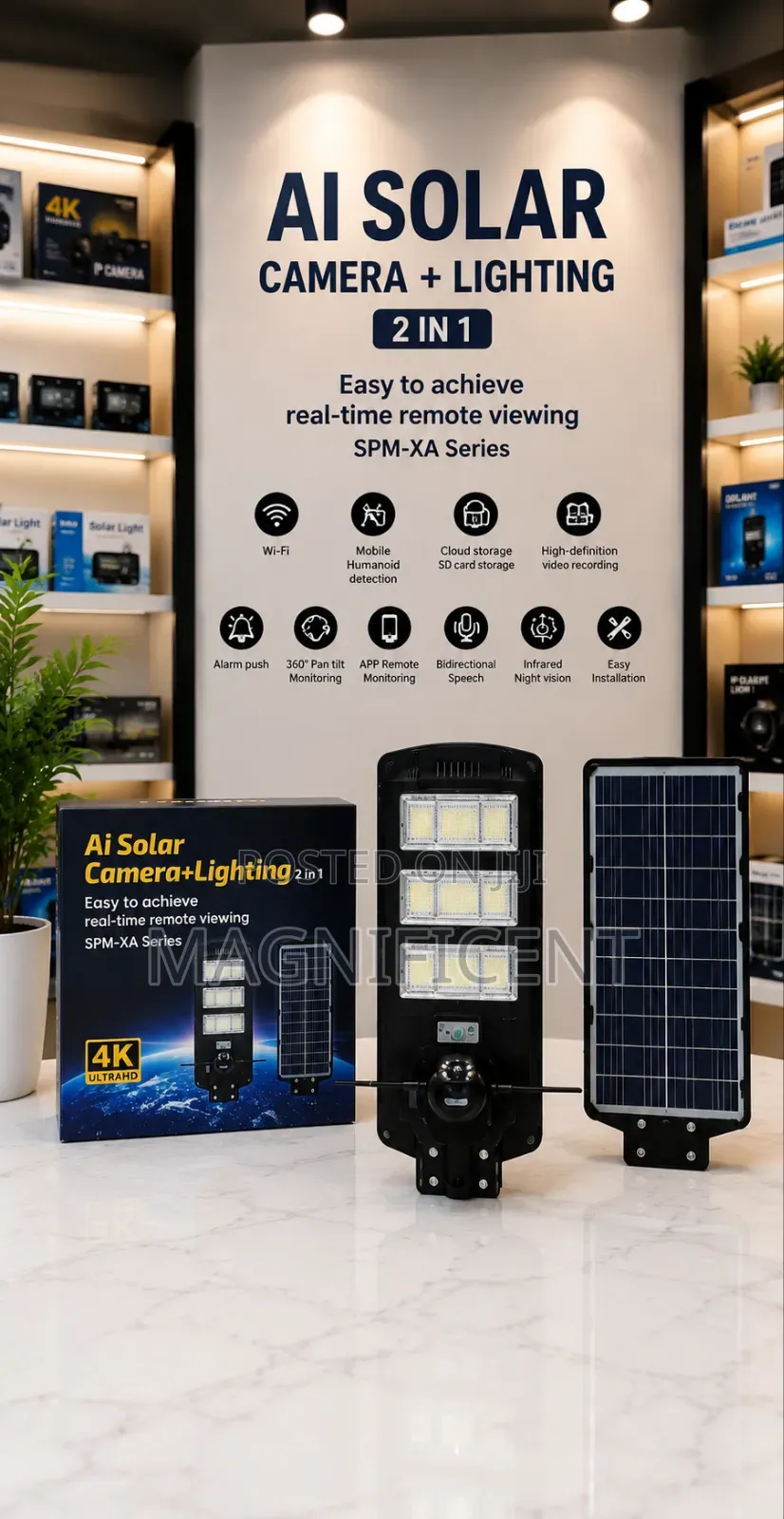 Ai Solar Camera Light 2-in-1 – Smart Security Bright Lighting