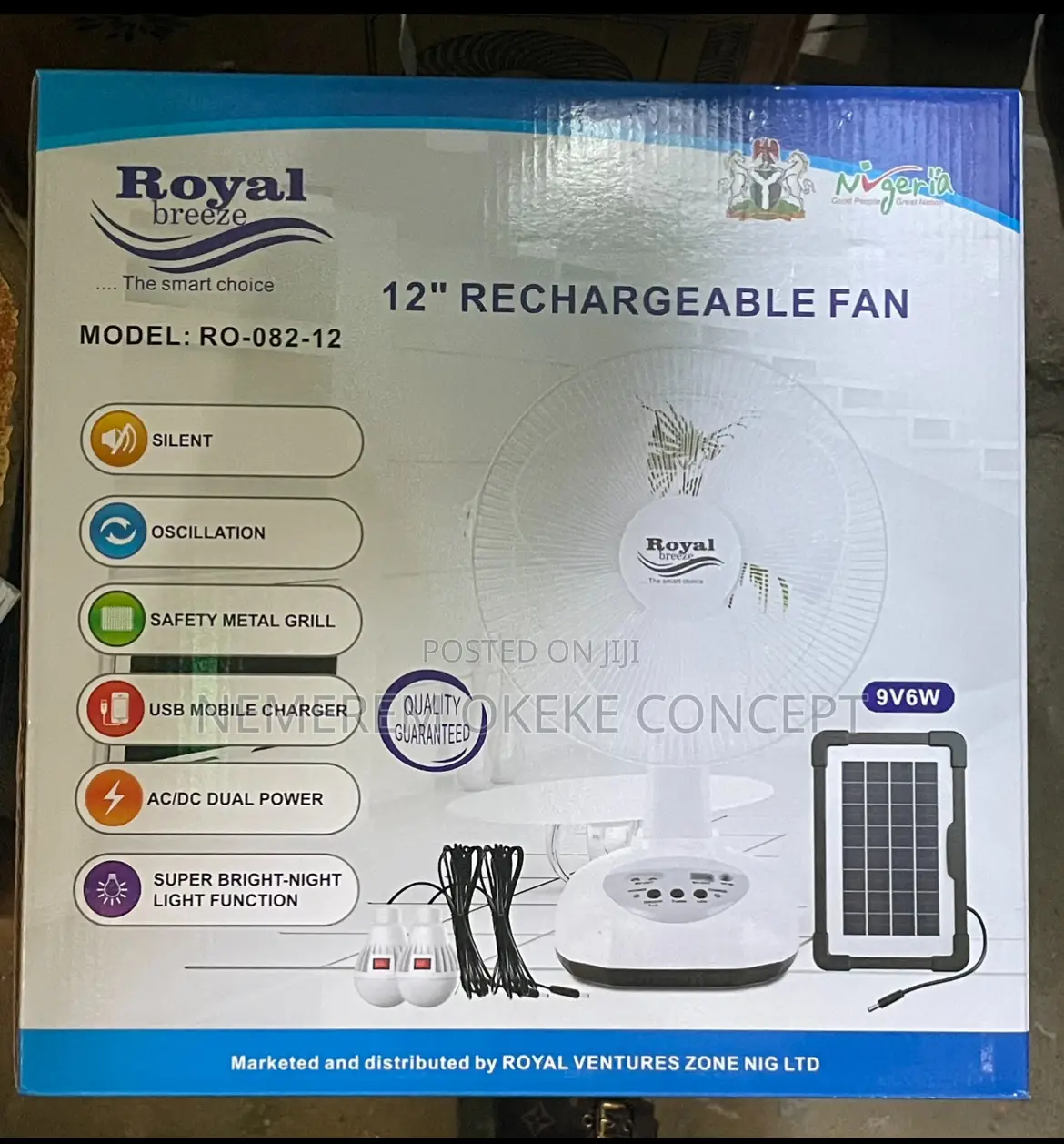Royal Breeze 12 Inches Rechargeable Table Fan