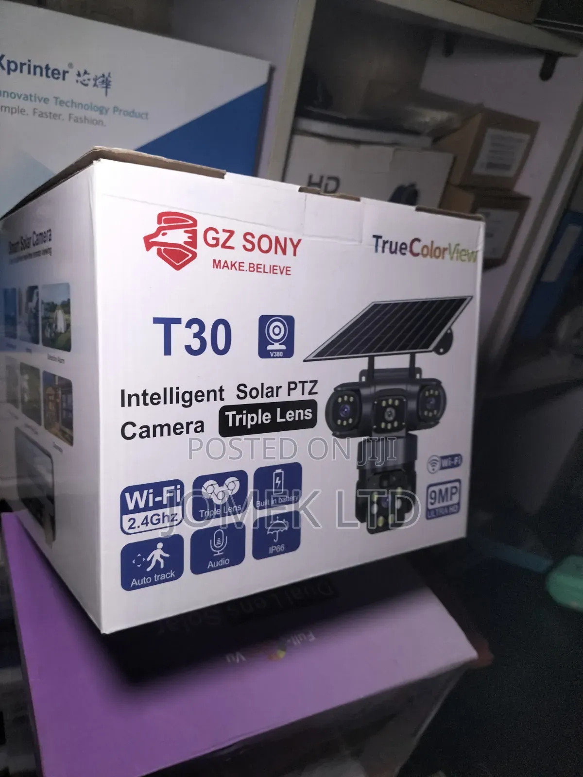 9mp Wi-Fi True Triple Lens Solar PTZ Big Outdoor Camera /Auto Tracking