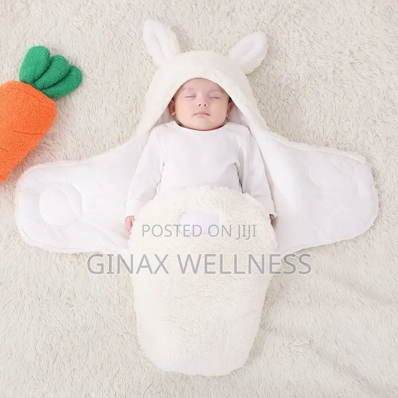 Premium Hooded Baby Swaddle Blanket | Warm Newborn Sleeping Bag Wrap