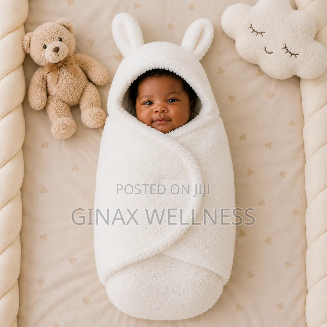 Premium Hooded Baby Swaddle Blanket | Warm Newborn Sleeping Bag Wrap