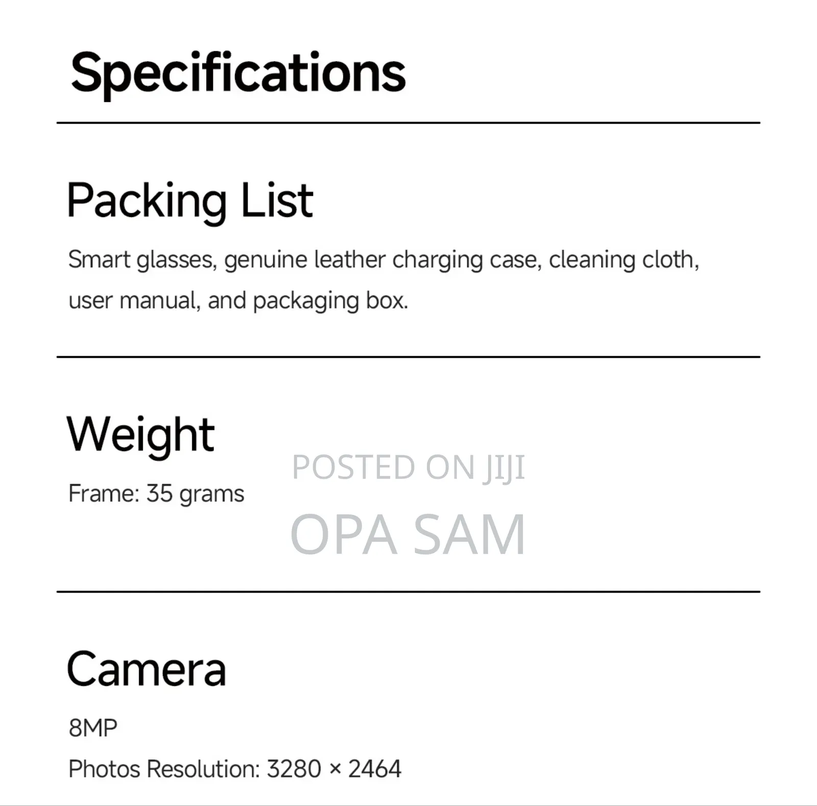 Rayban-Like 8mp Smart Glass With Charging Case