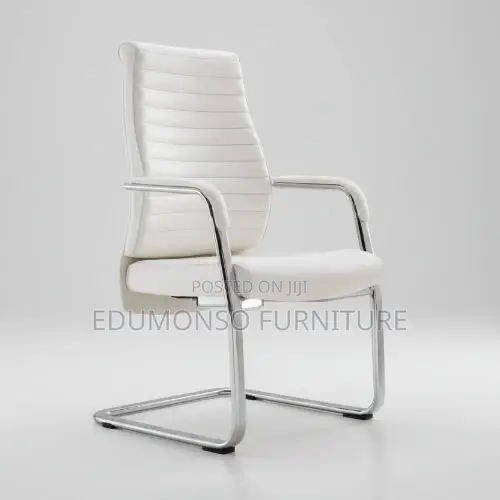 White Executive Leather Visitors Chair