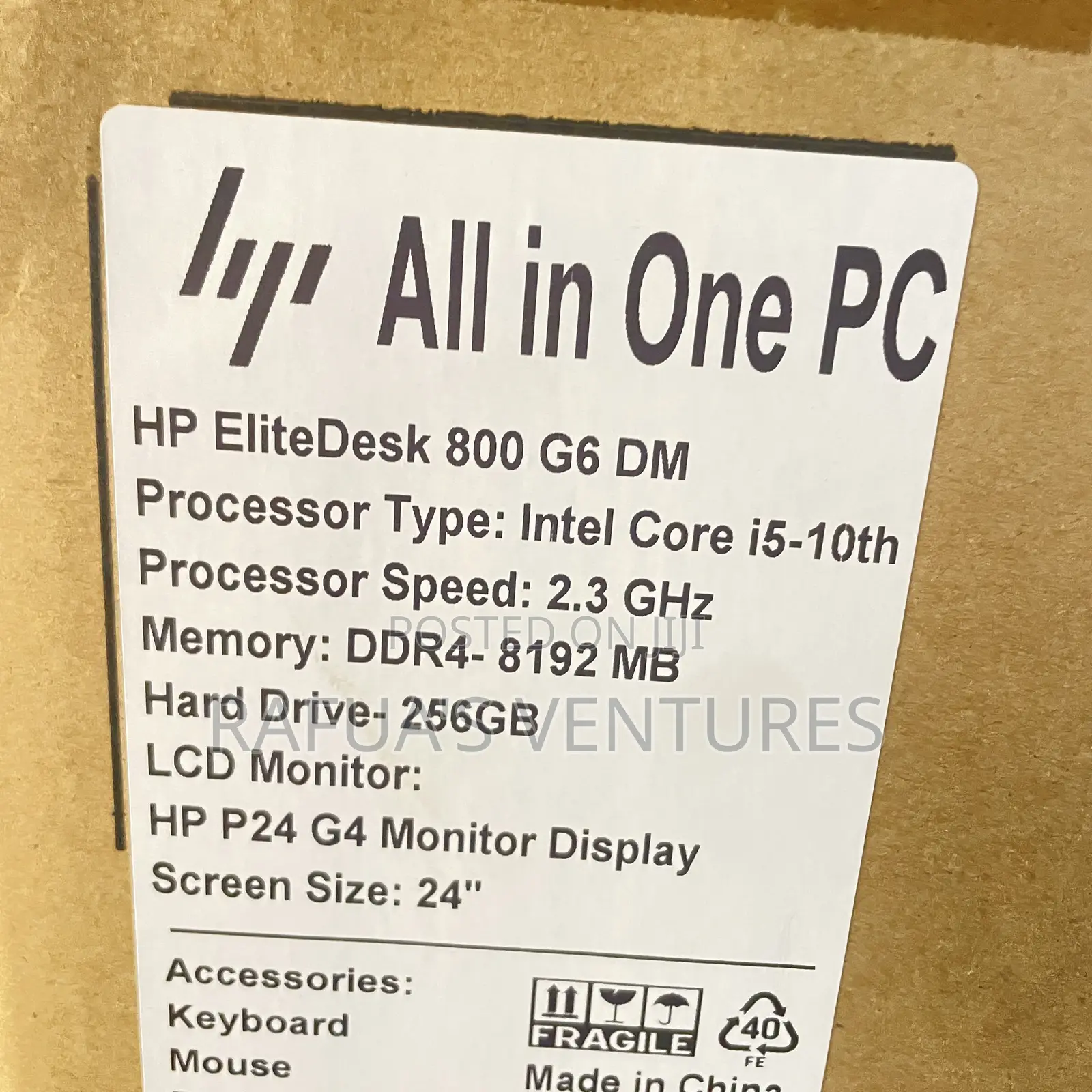 New HP EliteDesk 800 G6 mini PC 8GB Intel Core i5 SSD 256GB