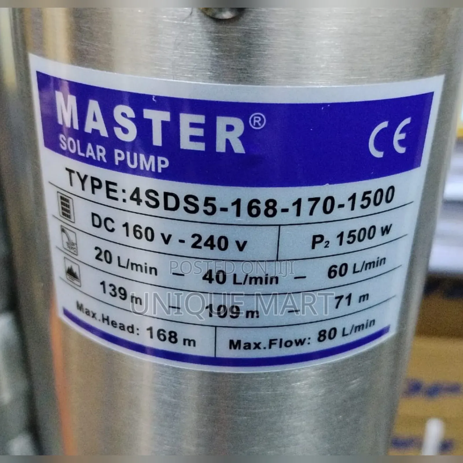 2hp Master Dc Solar Submersible Pump. 100% Copper Coil
