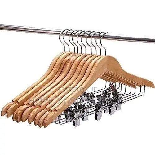 10pcs Wooden Hanger With Clip