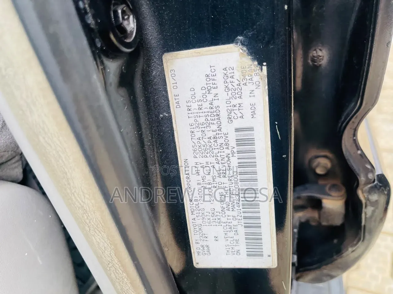 Toyota Highlander 2003 Black