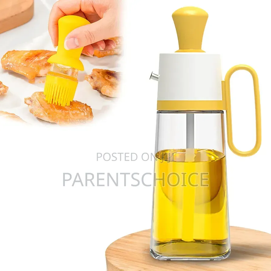 2 in 1 Glass Oil Bottle With Silicone Brush