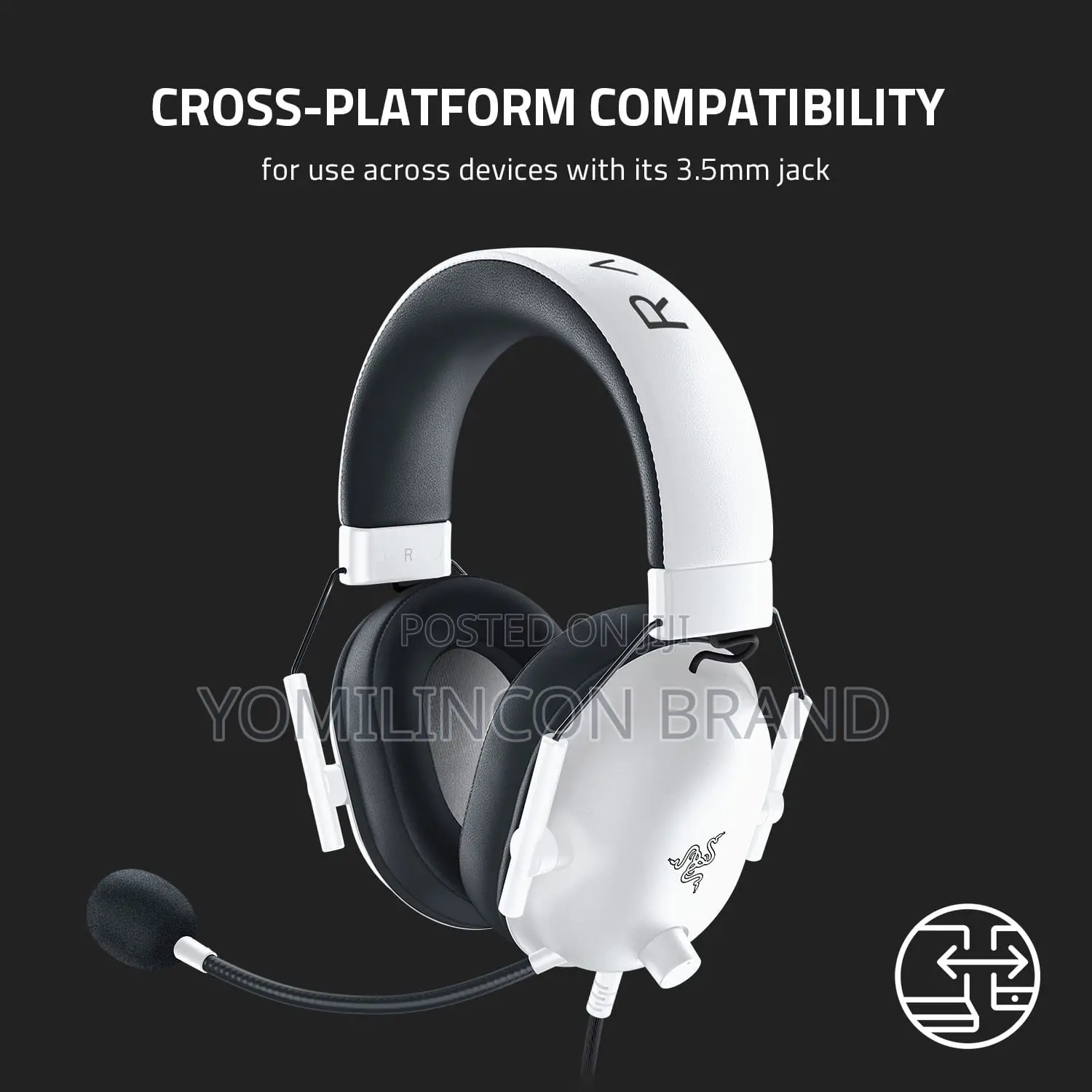 Razer Blackshark V2 X Wired Gaming Headset White