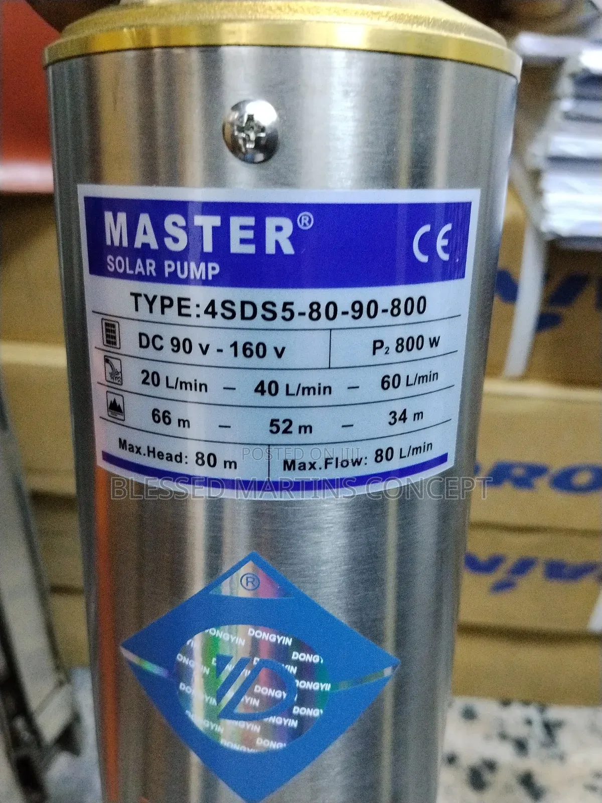 1hp Master Dc Submersible Solar Pump With Control Box and Cable.