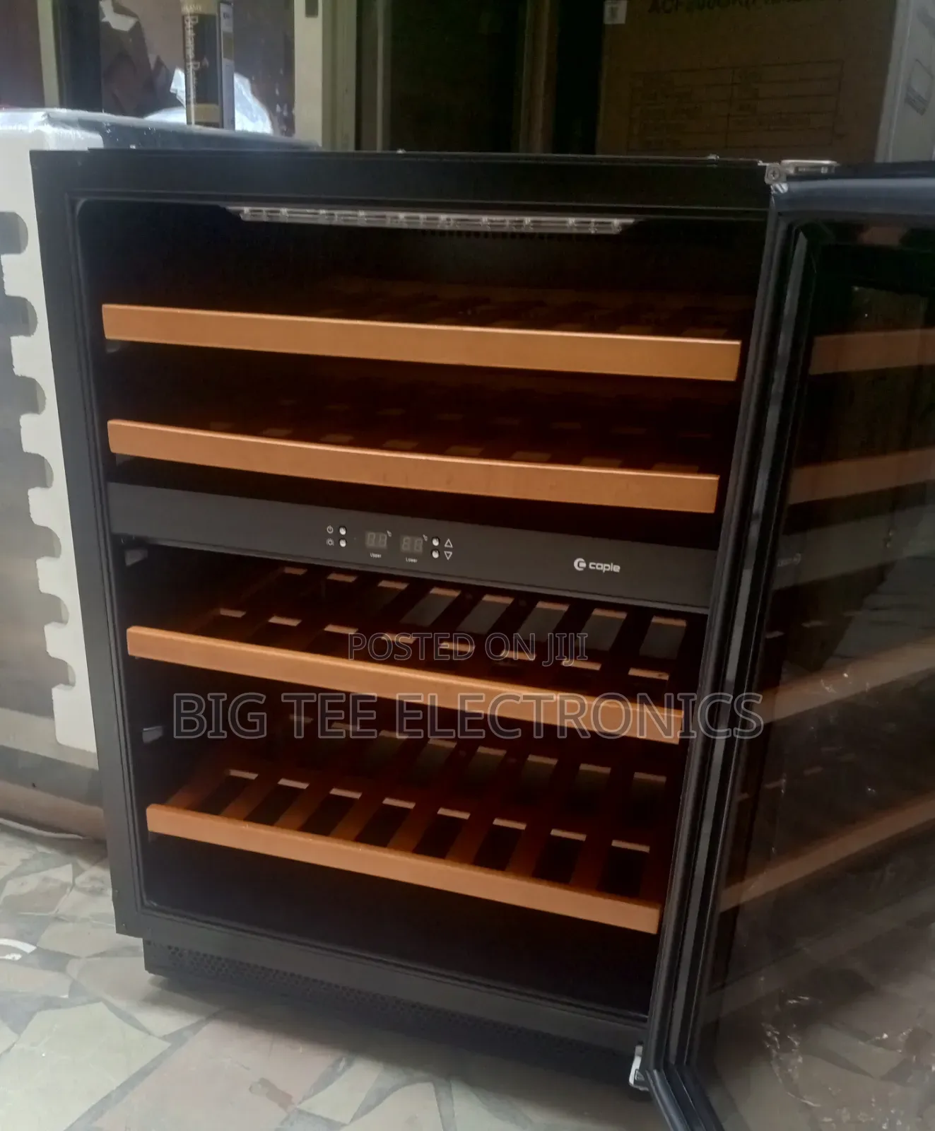 Caple 60cm Wooden Wine Chiller Black Color