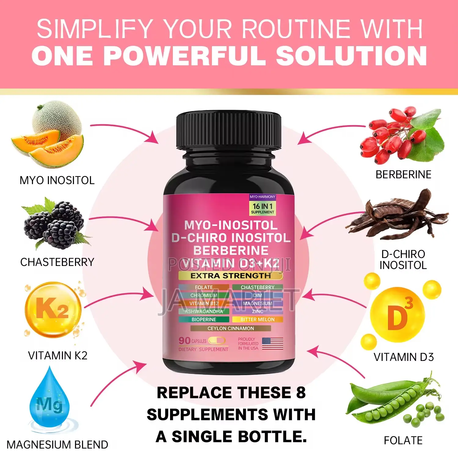 Myo-Inositol D-Chiro Inositol Berberine Vitamin D3 +