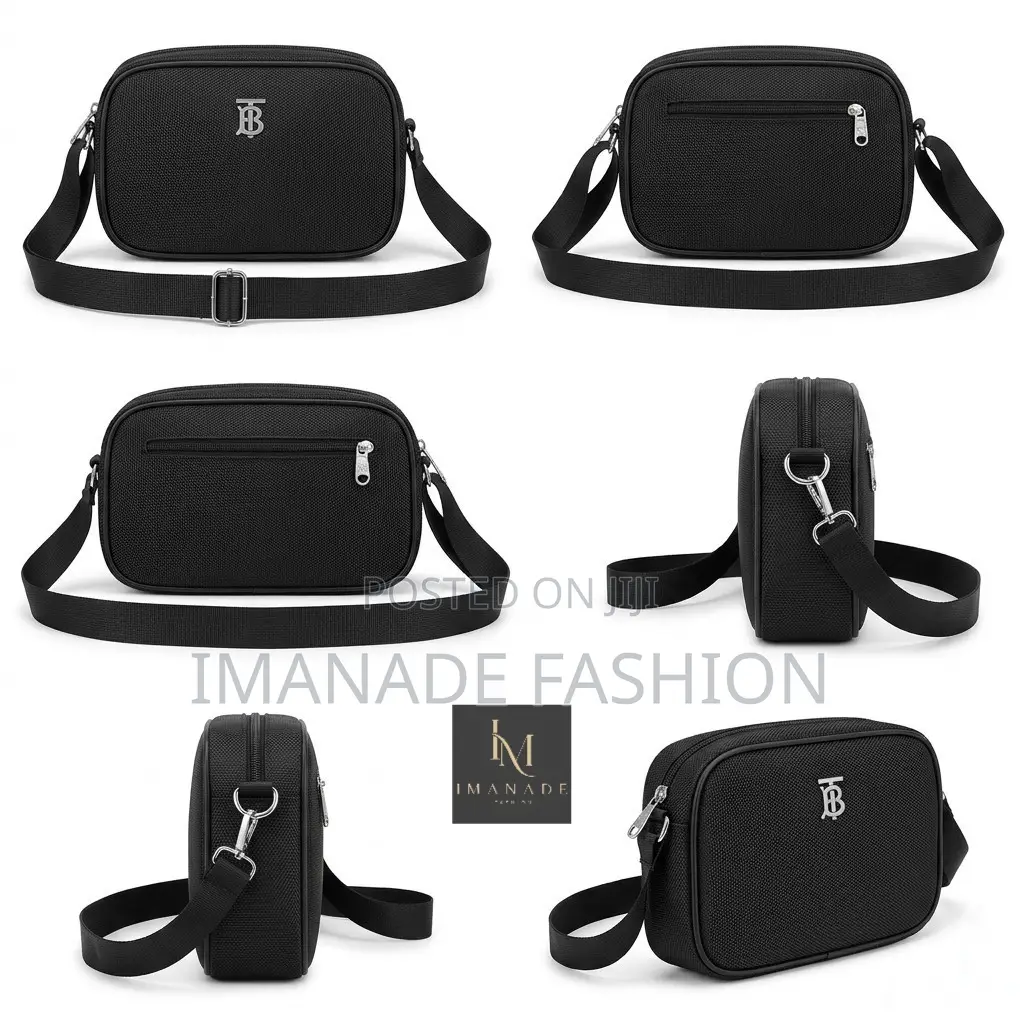 Tb Monogram Camera Crossbody Bag – Black