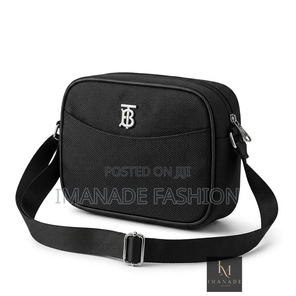 Tb Monogram Camera Crossbody Bag – Black