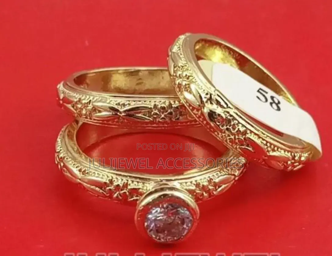 Brazilian Gold Wedding/Anniversary Band/ Ring Set