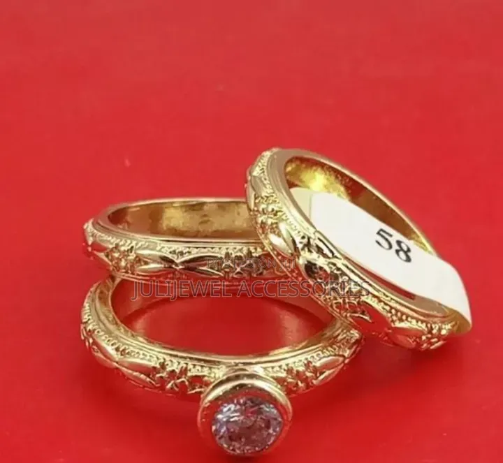 Brazilian Gold Wedding/Anniversary Band/ Ring Set