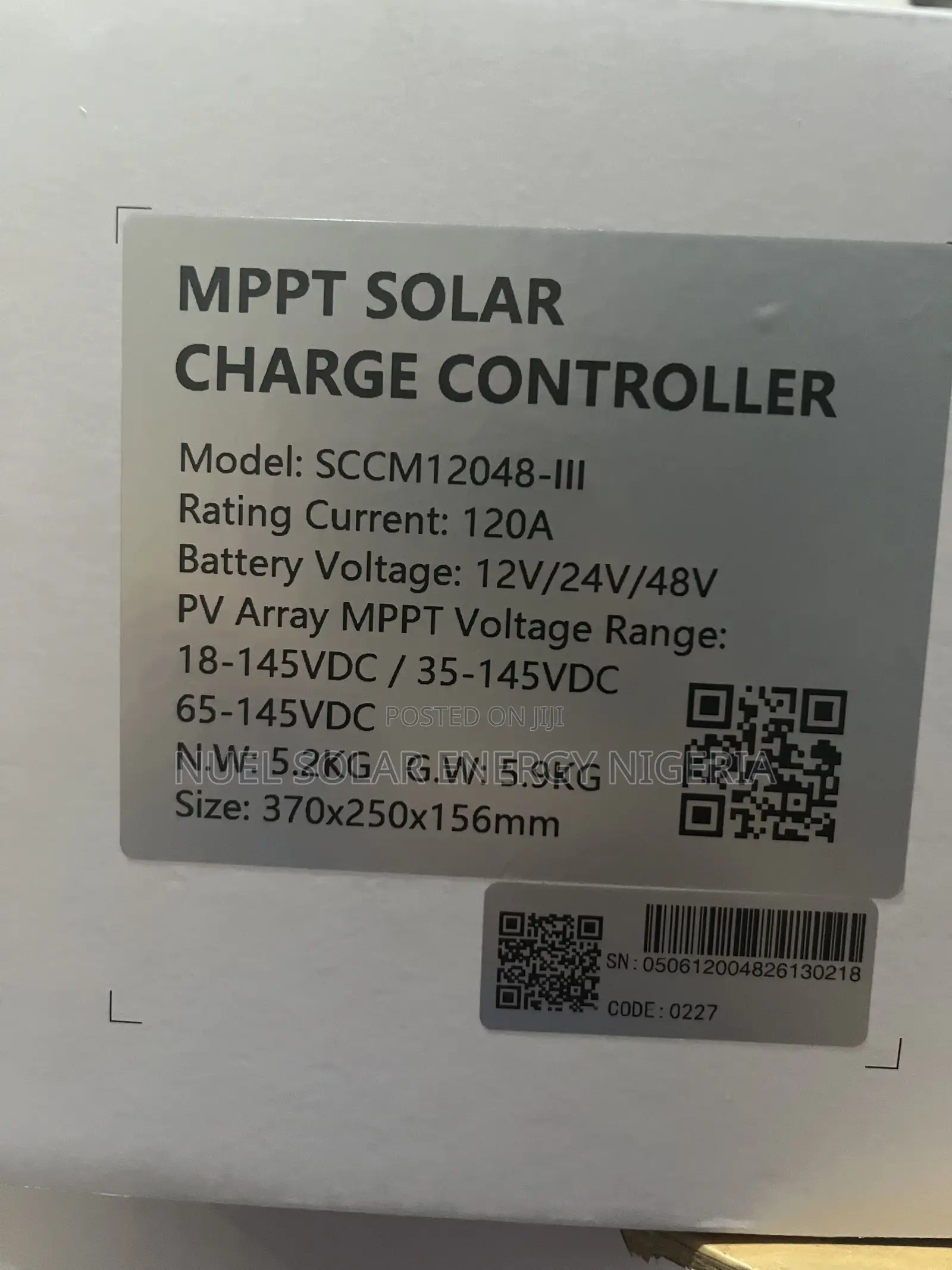 Felicity 120a MPPT Charge Controller (48v)