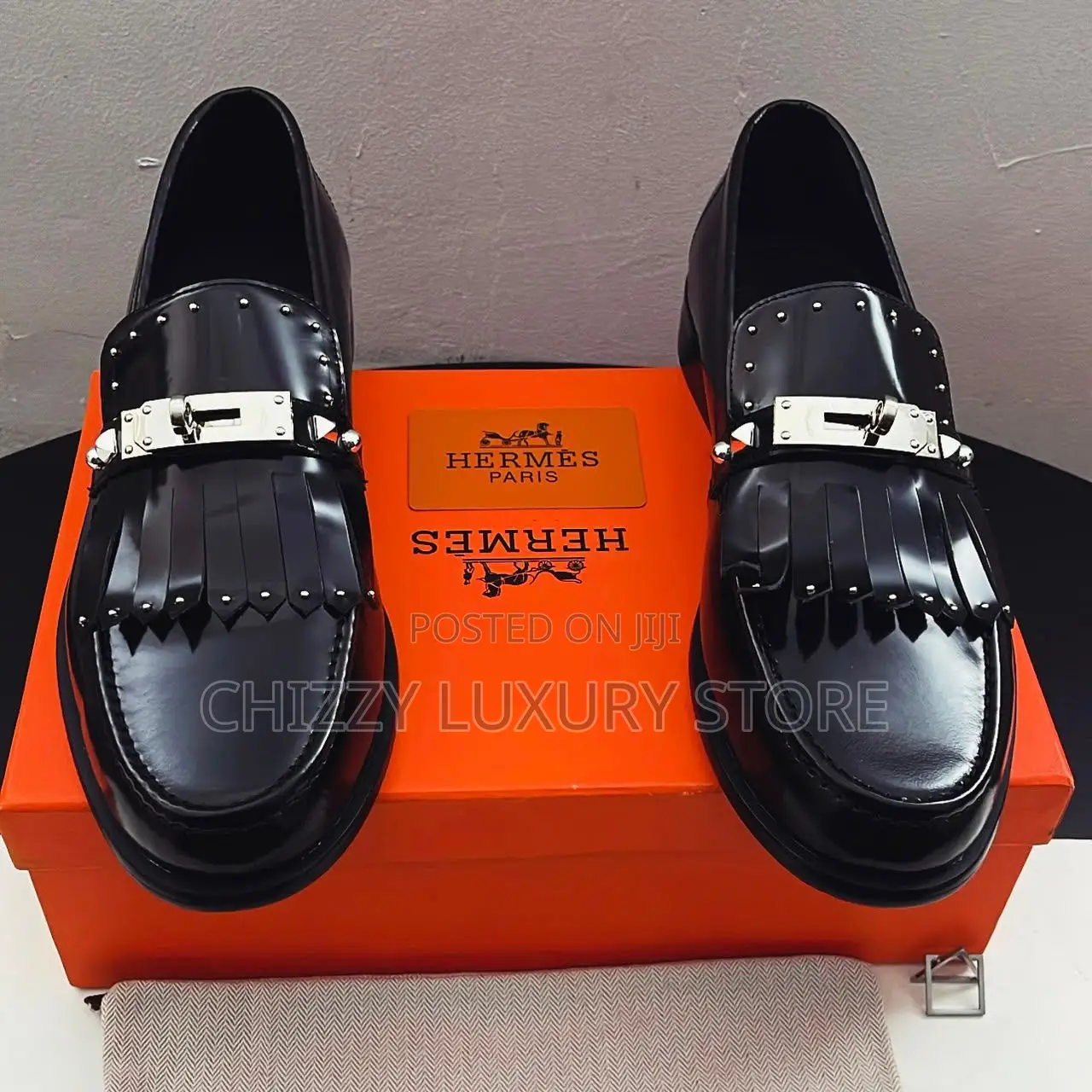 Hermes Destin Malaysia Quality Luxury Black Shoe