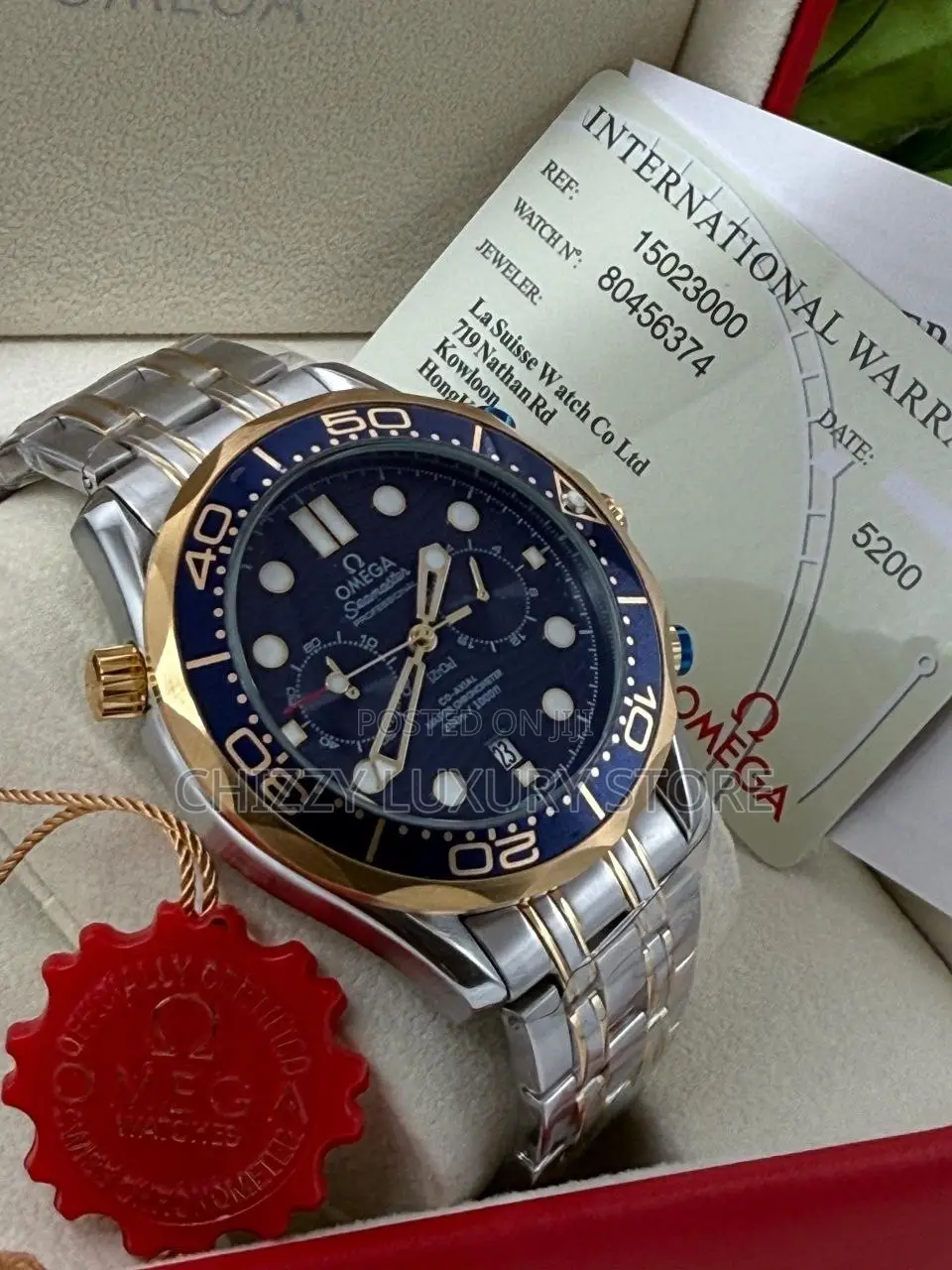 Omega Seamaster Quality Men Chain Strap Wristwatch