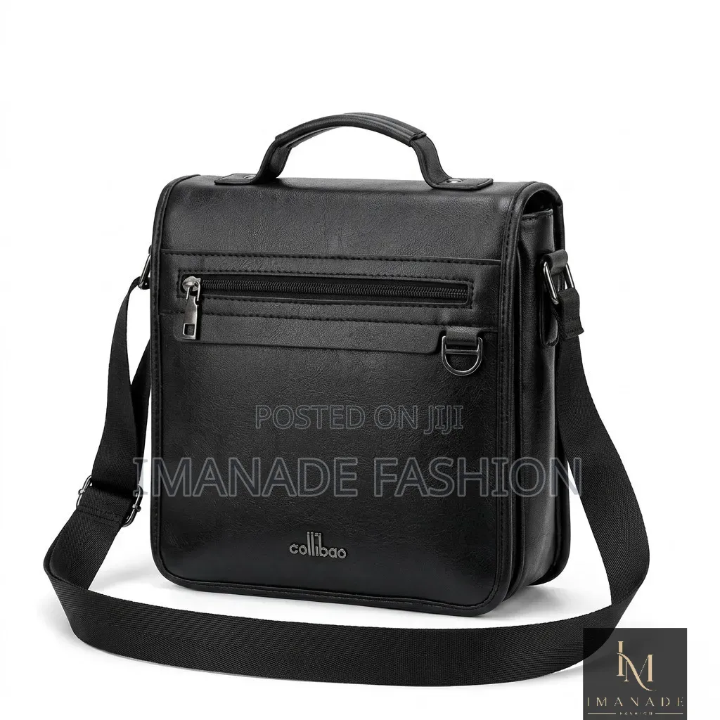 Aollibao Leather Messenger Bag – Black