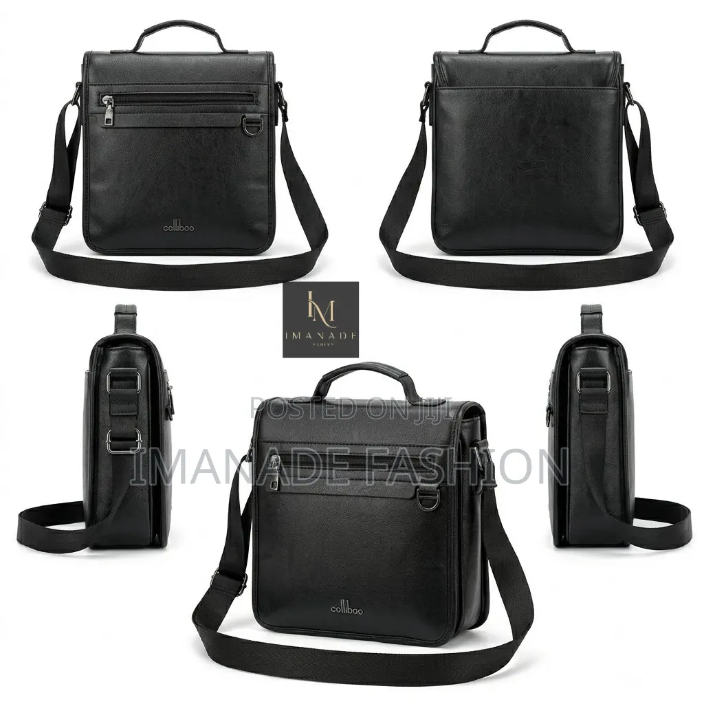 Aollibao Leather Messenger Bag – Black