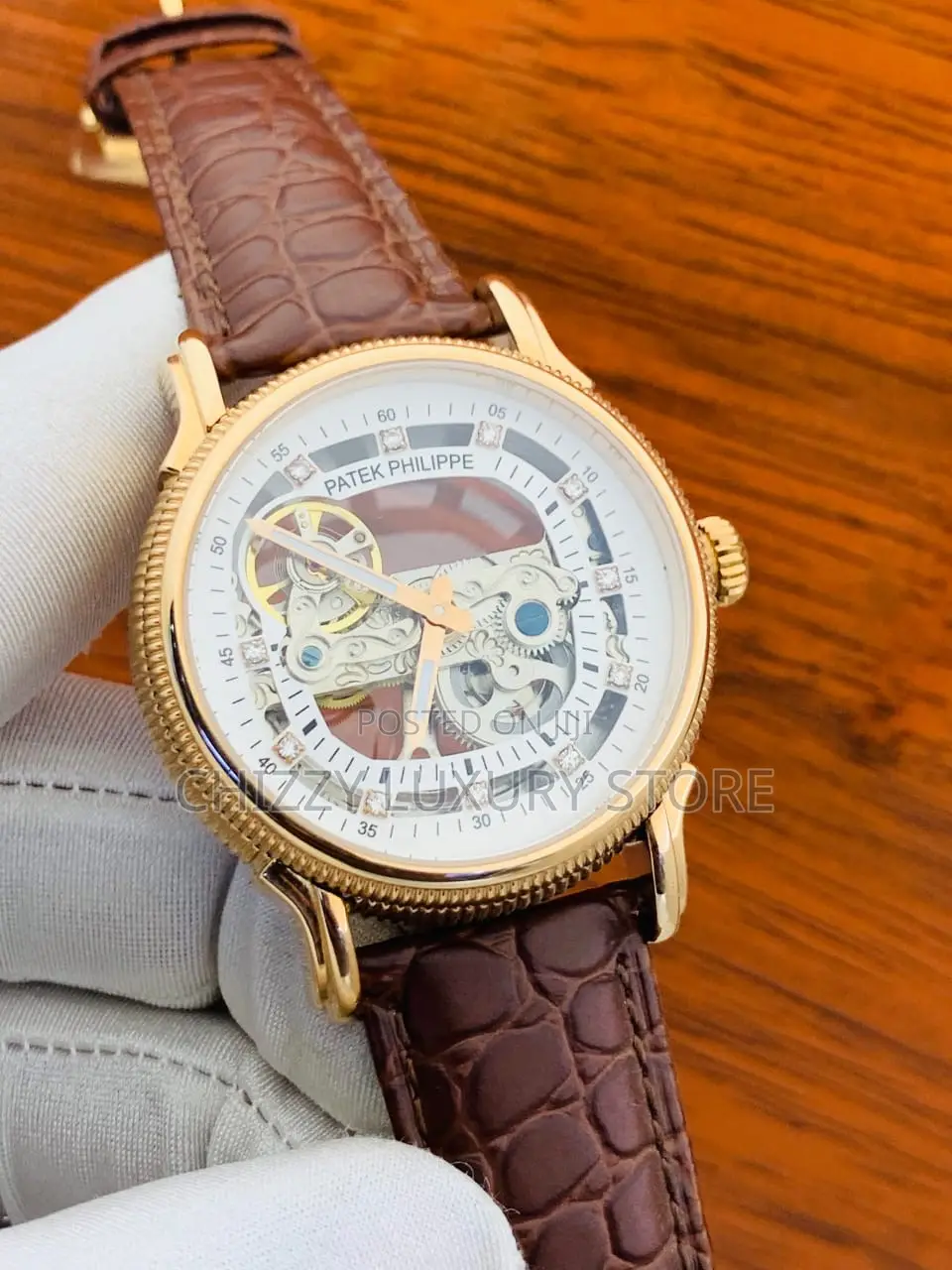 Patek Philippe Quality Luxury Men Genuine Leather Wristwatch