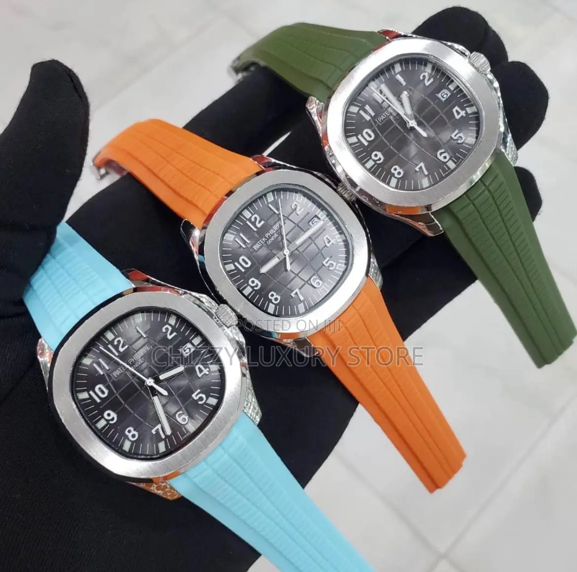 Patek Philippe Quality Luxury Men Rubber Strap Wristwatch