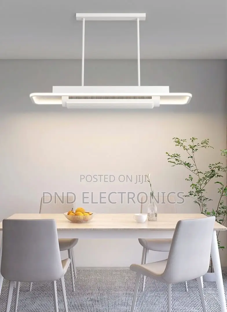 Modern Led Dining Table Chandelier With Built-in Fan - 3-in-1 Design.