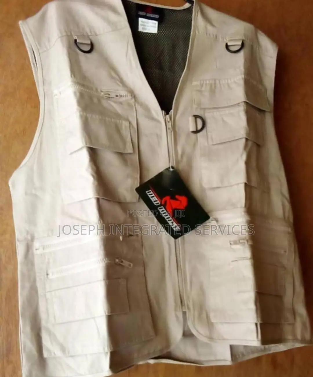 Beige Red Horse Camera Man Jacket