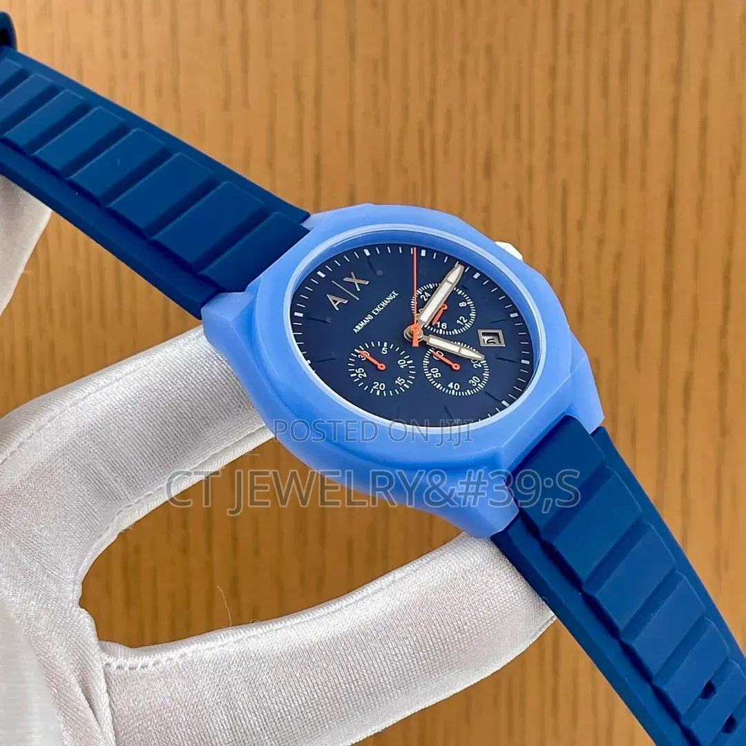 Armani Exchange Ax4171 Sync Chronograph Watch Nylon Case Siliconestrap