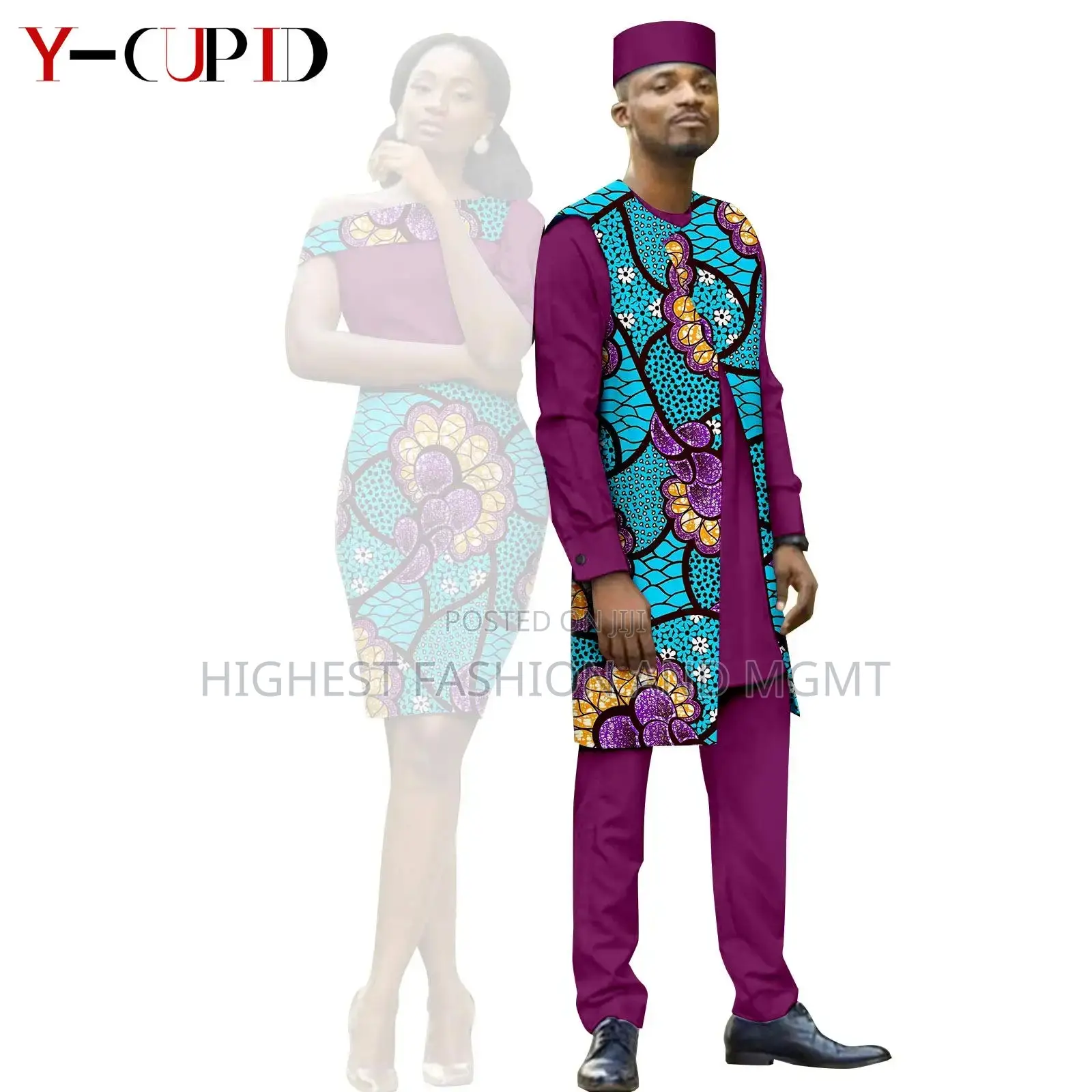 Print and Dashiki Outfit for Couples