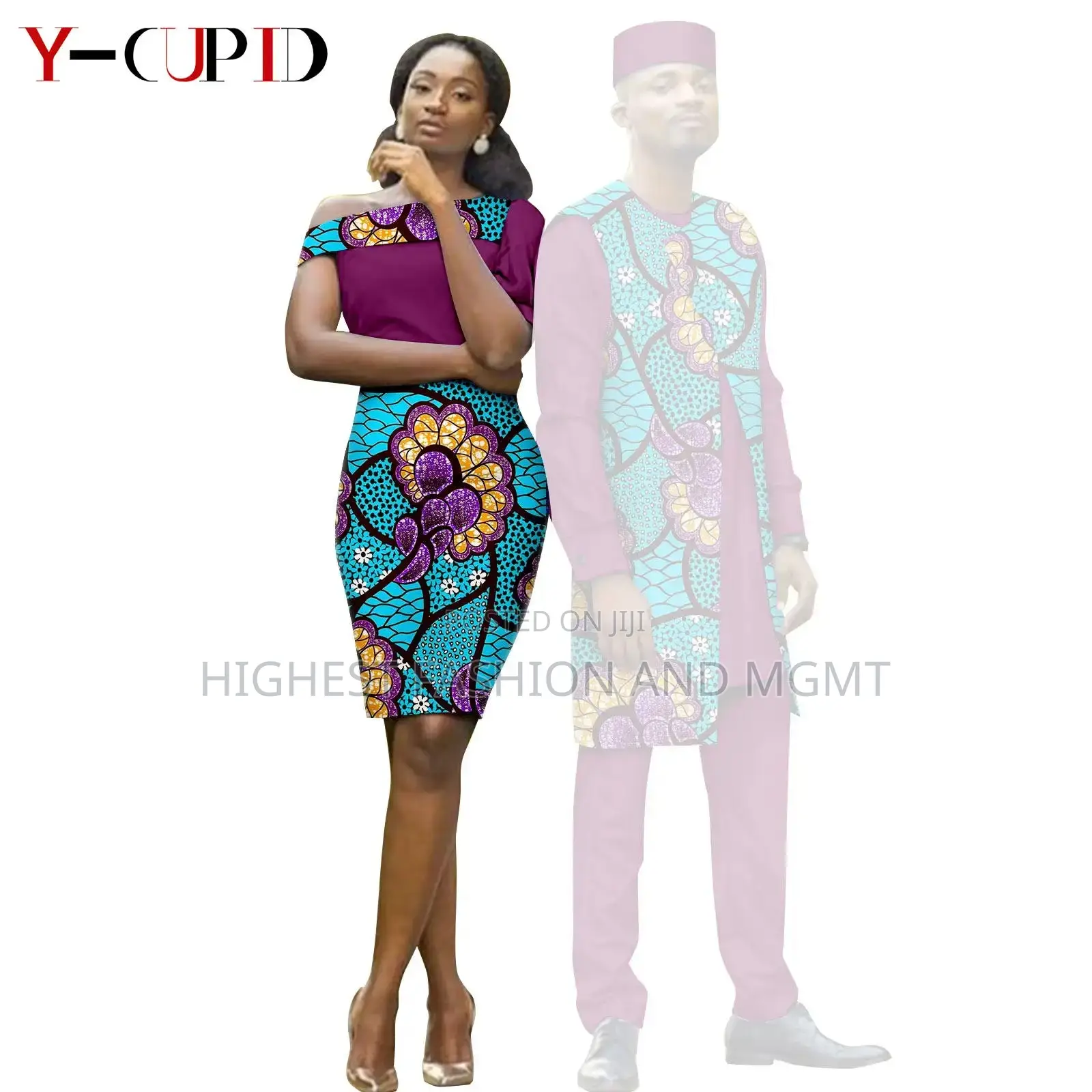 Print and Dashiki Outfit for Couples