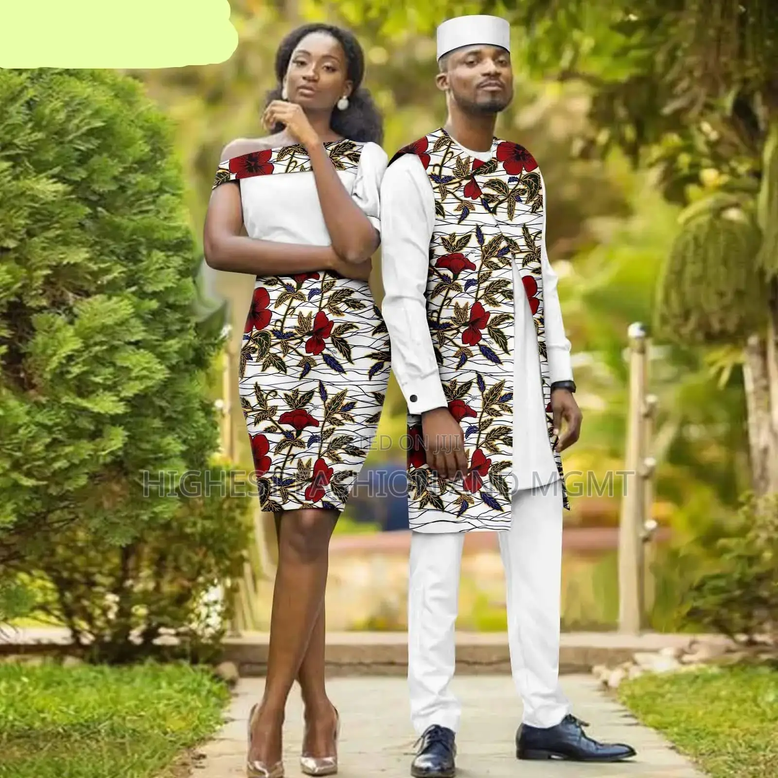 Print and Dashiki Outfit for Couples