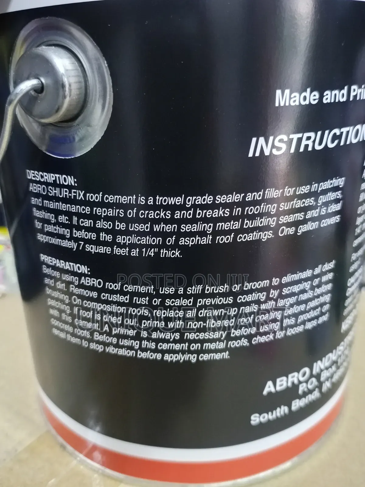 4 Litres Abro Roof Cement