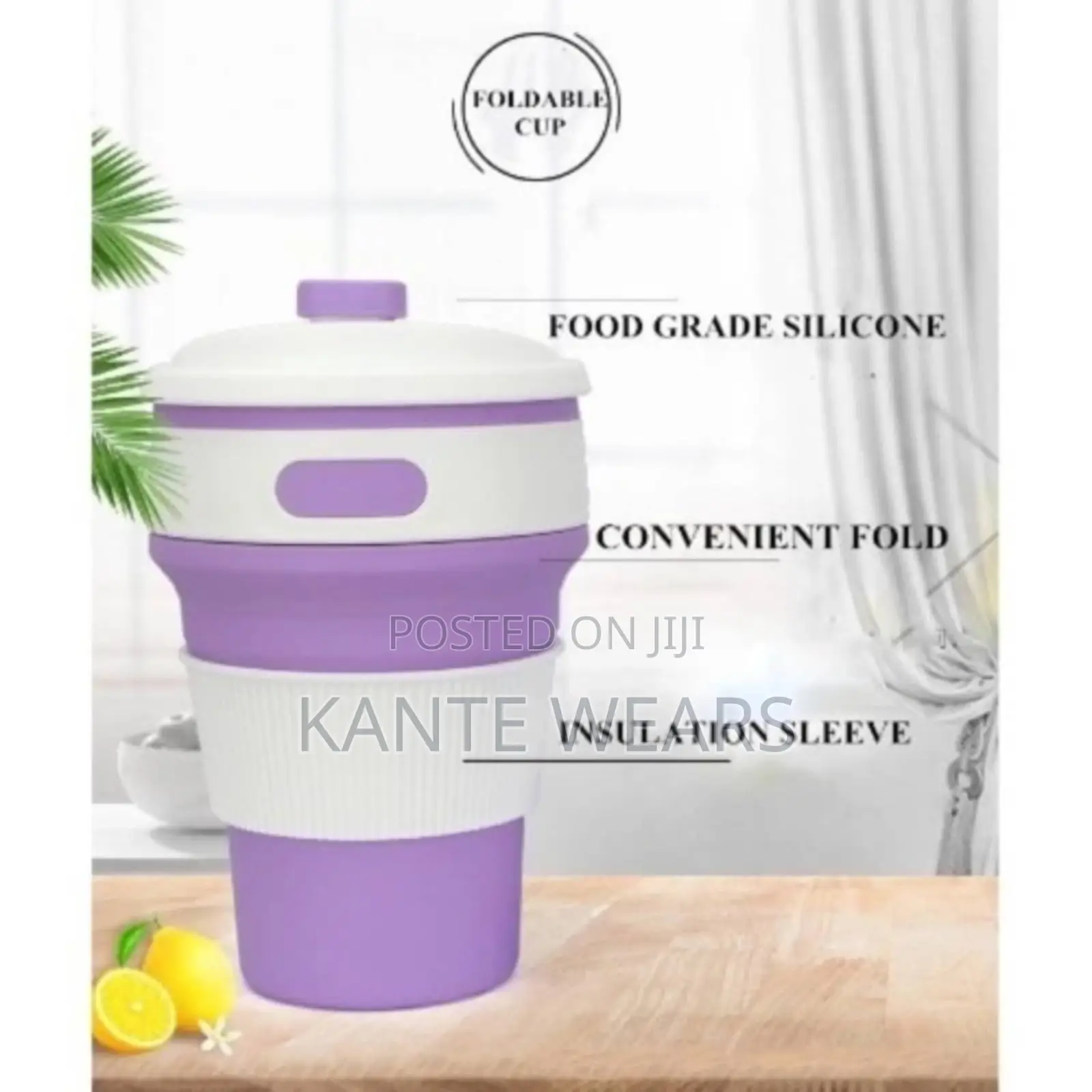 Collapsible Silicon Cup - 350ml - Purple