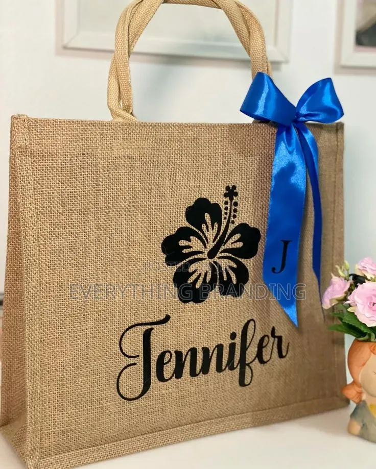 Custom Branded Jute Bag for Packaging Souvenir, Printed