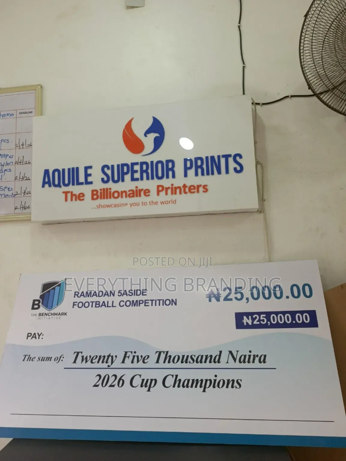 Event Dummy Cheque 2x4ft Printing, Giant Presentation Cheque 5mm Board