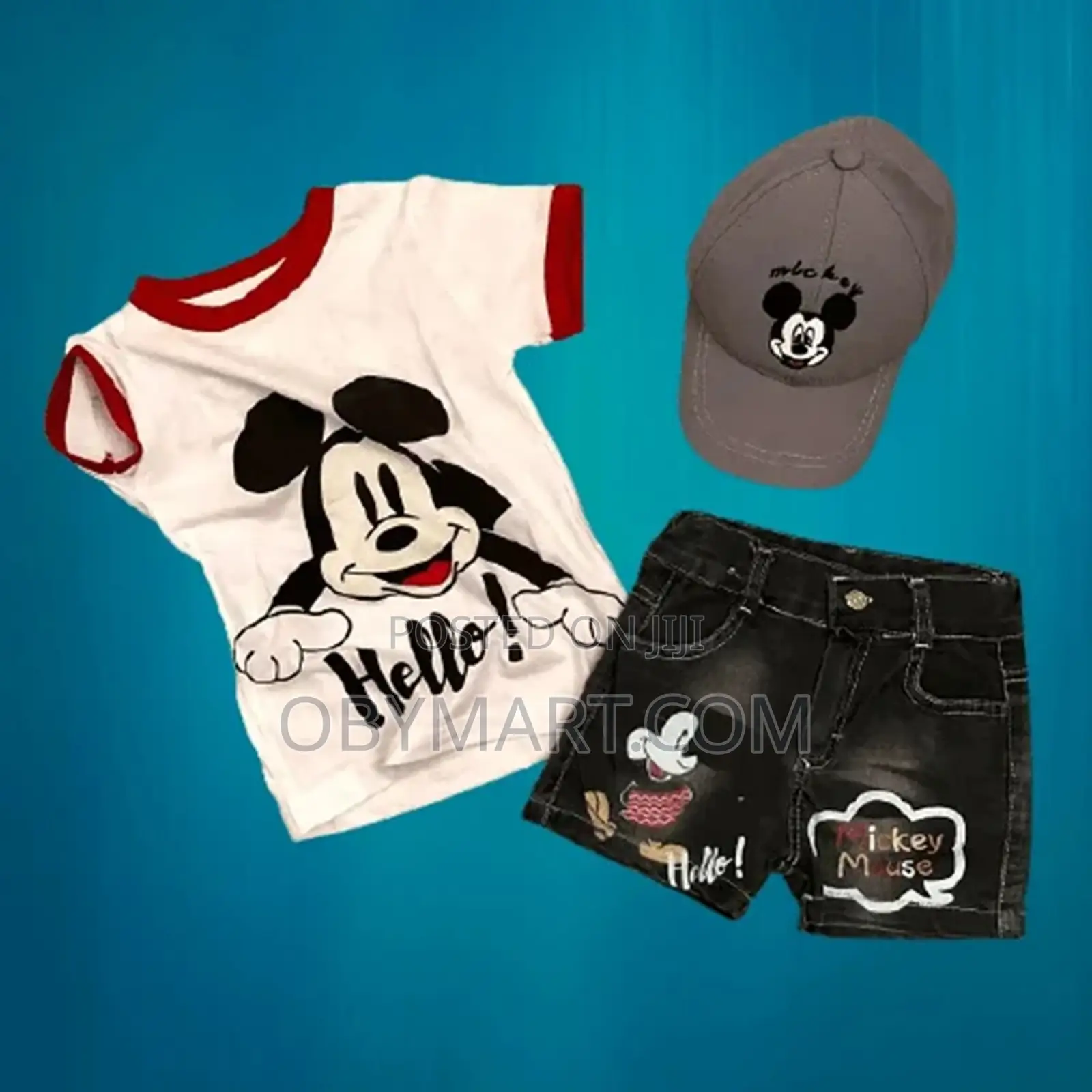 3 in 1 Mickey Mouse Turkey Boys Top and Short With Cap