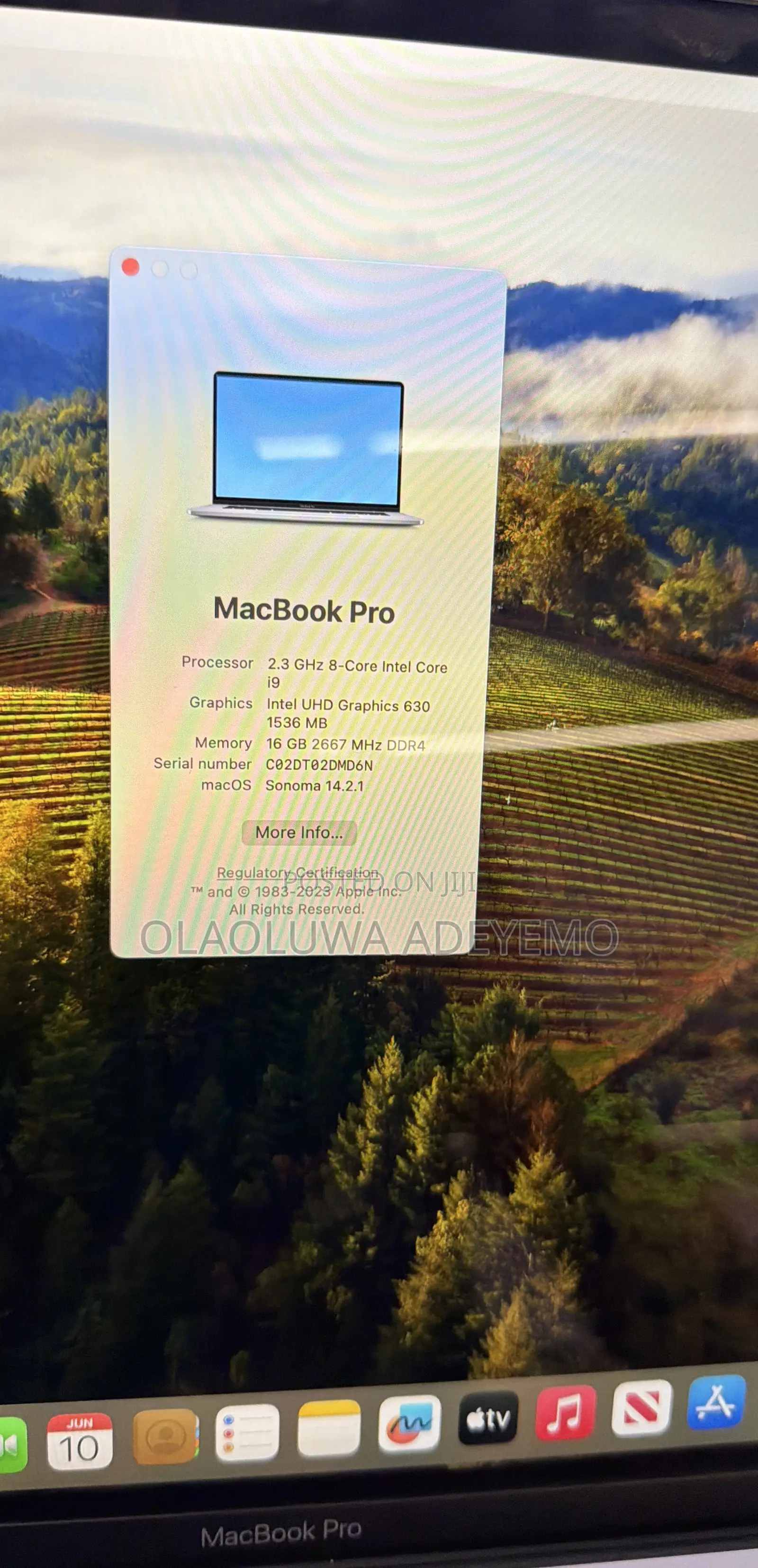 Laptop Apple MacBook Pro 2019 16GB Intel Core i9 SSD 1T