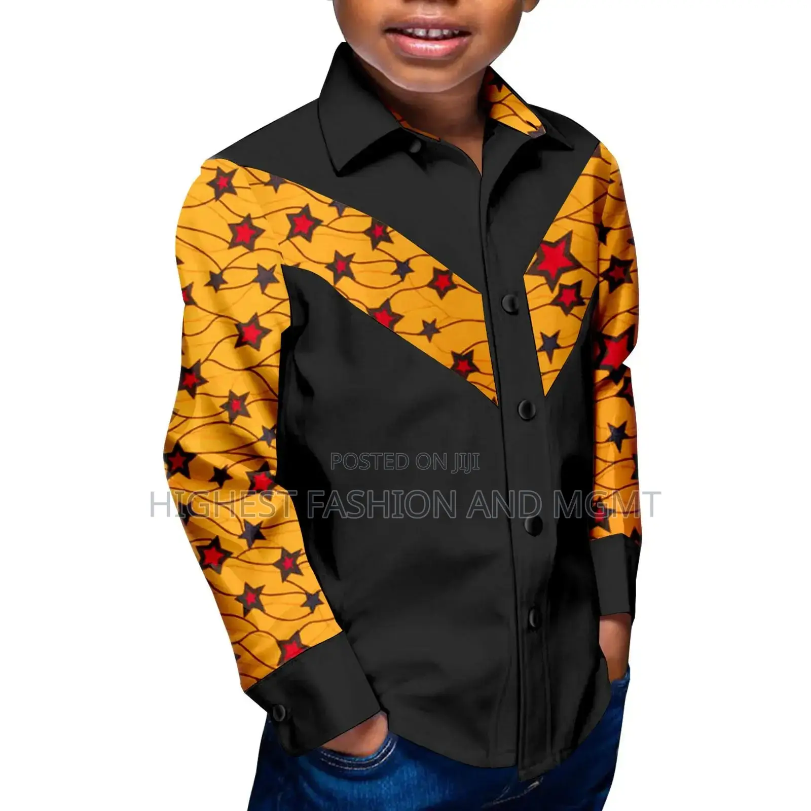 Print Button Down Collar Shirt
