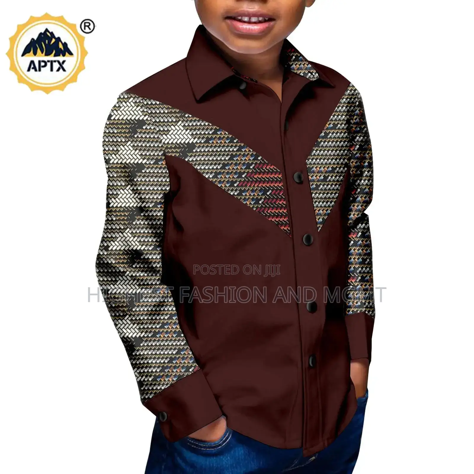 Print Button Down Collar Shirt