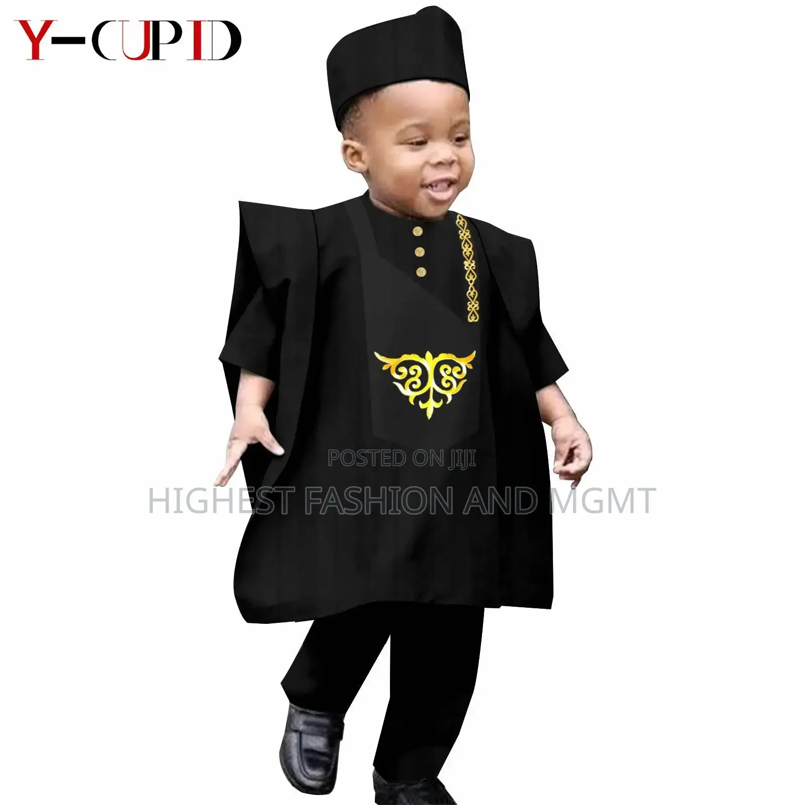 Agbada With Embroidery for Kids