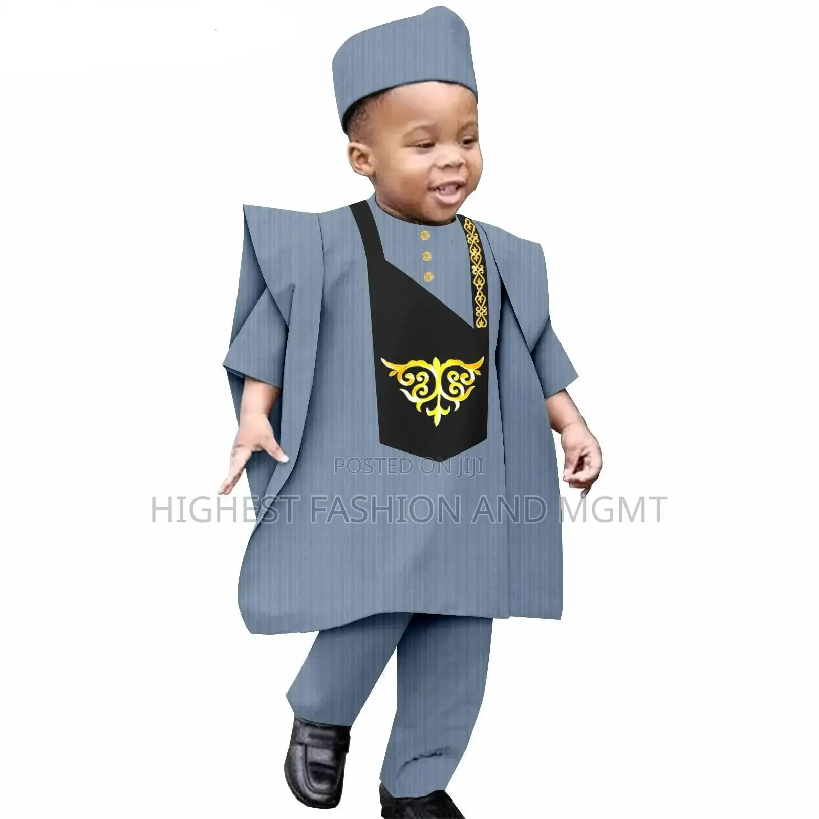 Agbada With Embroidery for Kids