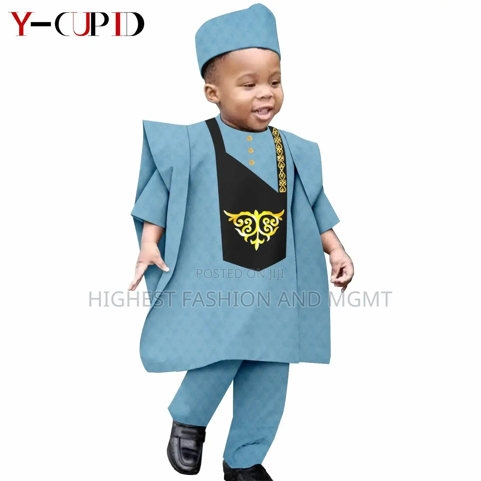 Agbada With Embroidery for Kids