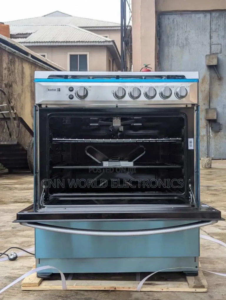 New Scanfrost 5 Burners Gas Cooker Automatic With Oven Warranty 1year