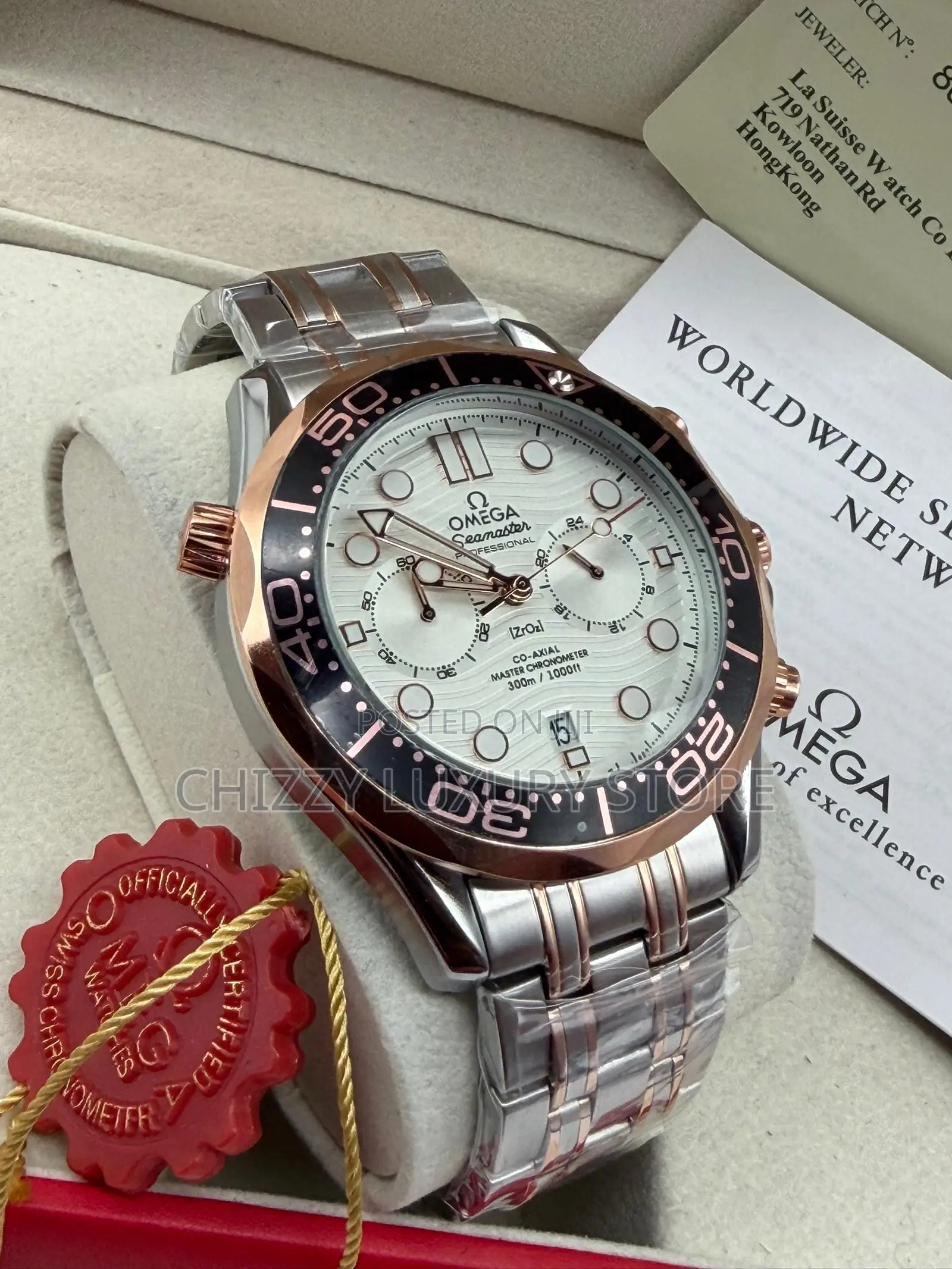 Omega Quality Men Chain Strap Wristwatch