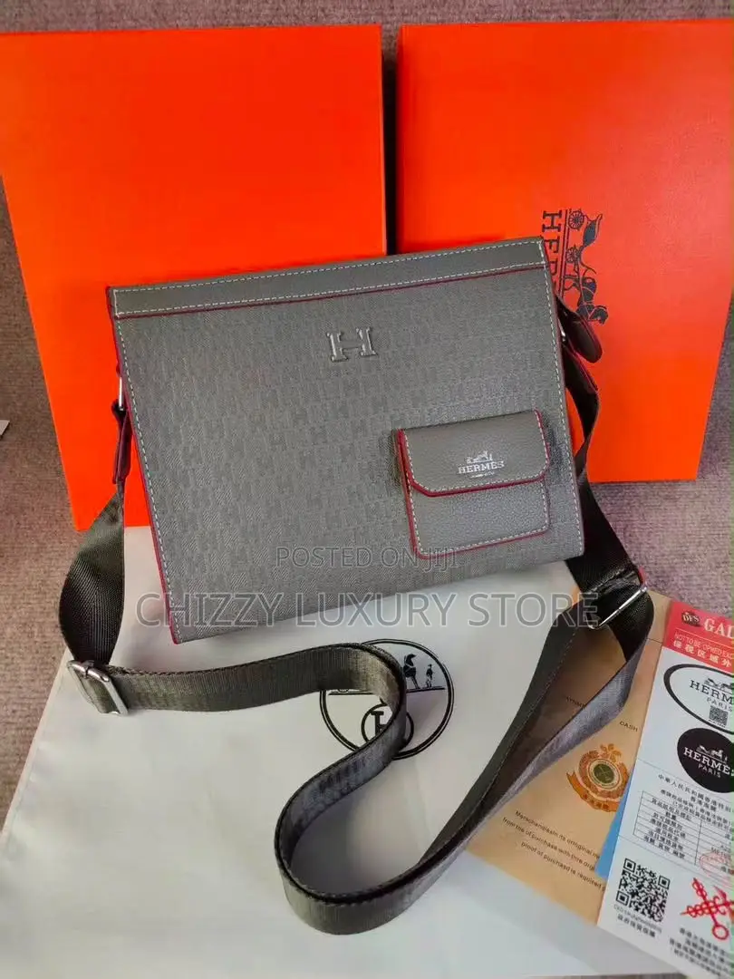Hermes Quality Luxury Men Genuine Leather Crossbag